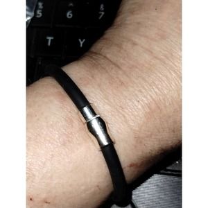 Unisex vintage black and silver magnetic bracelet
